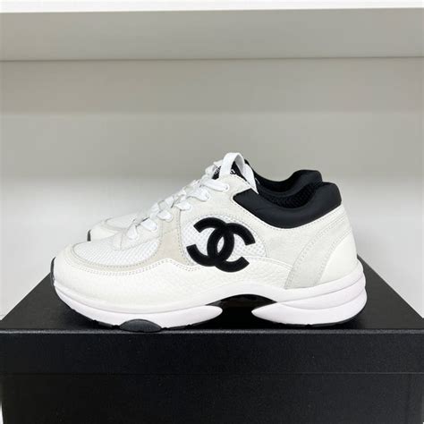 chanel trainers white transparent|chanel sneaker black and white.